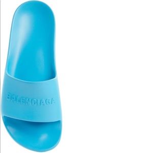 Balenciaga Logo Platform Slide Sandal